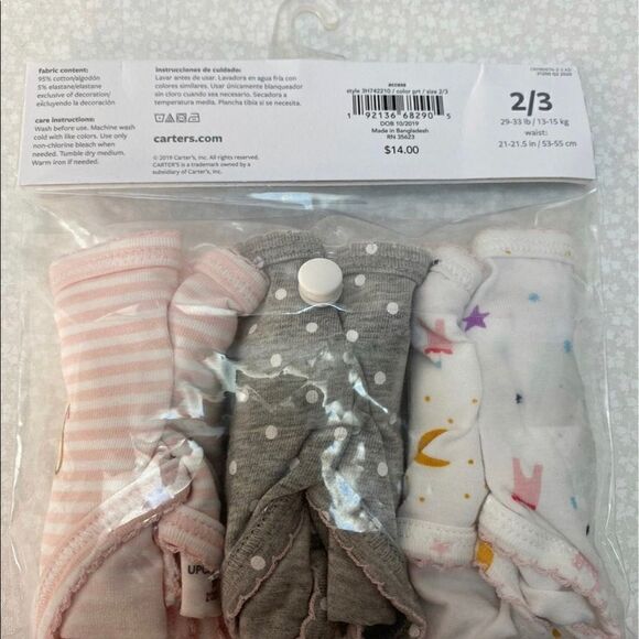Carter’s Little Girls 2/3 Three Pack Undies Tag Free - Picture 2 of 3